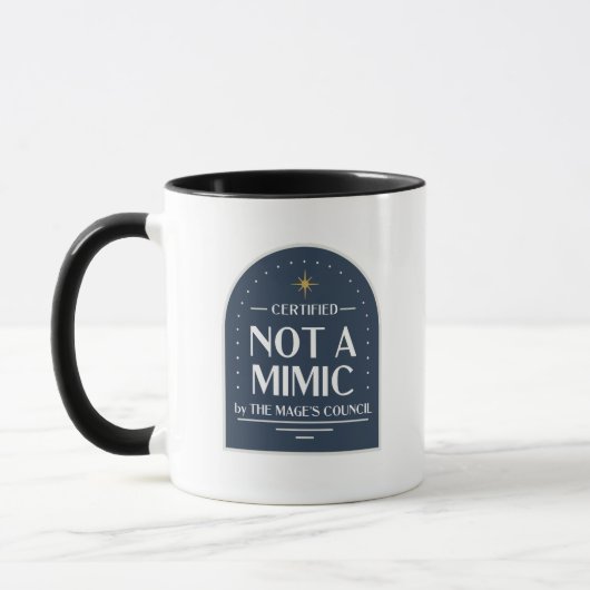 Nicht eine Mimikfunny Funny D&D-Tasse Tasse (Links)