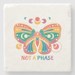 Nicht eine Phase - farbenfroher Butterfly-LGBTQ-St Steinuntersetzer