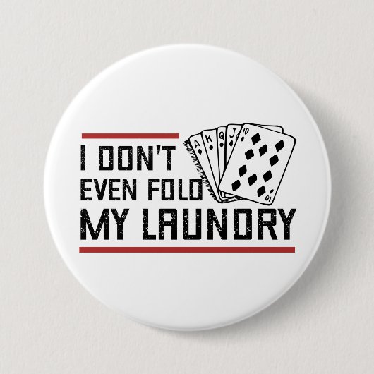 Nicht einmal den Poker Wäscherei Funny Cards falte Button (Vorderseite)