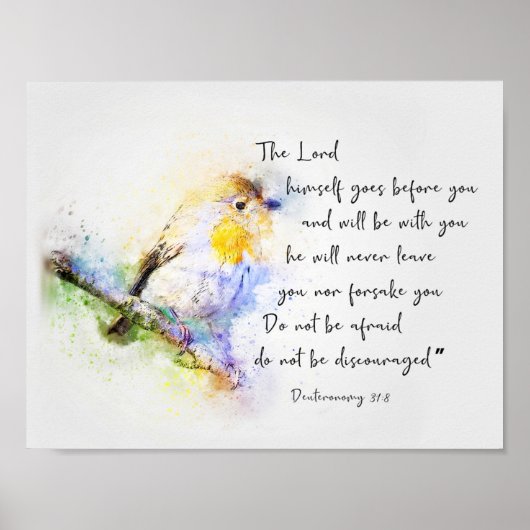 Nicht entmutigen, Wasserfarbvogel Poster (Vorne)