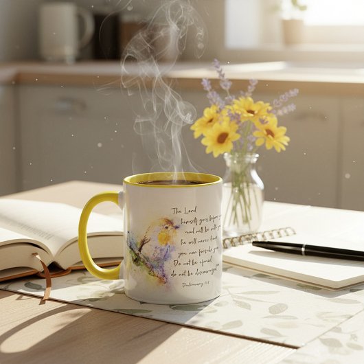 Nicht entmutigen, Wasserfarbvogel Tasse