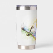 Nicht entmutigen, Wasserfarbvogel Thermobecher (Vorderseite)