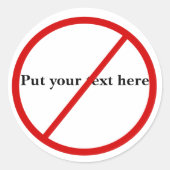 Nicht erlaubt runder aufkleber (Vorderseite)