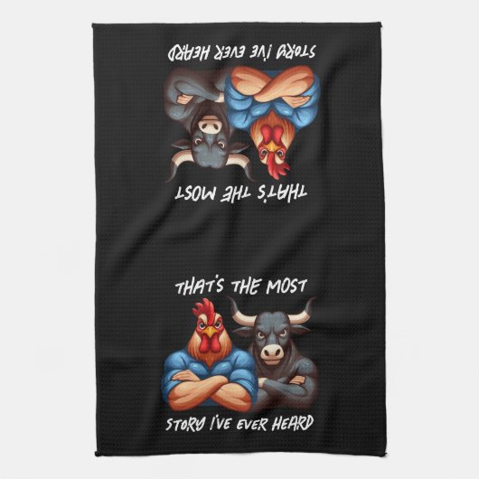 Nicht erwünschter Rooster- und Ox-Gedeckter Waffen Geschirrtuch (Vertikal)