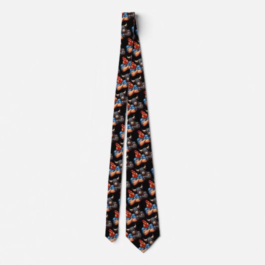 Nicht erwünschter Rooster- und Ox-Gedeckter Waffen Krawatte (Rückseite)