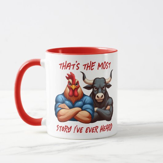 Nicht erwünschter Rooster- und Ox-Gedeckter Waffen Tasse (Links)