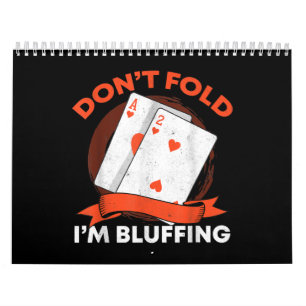 Nicht falten, ich bluffe Ass Zwei lustiges Casino  Kalender