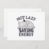 Nicht faul, Rettend Energiekatze Postkarte (Vorne/Hinten)