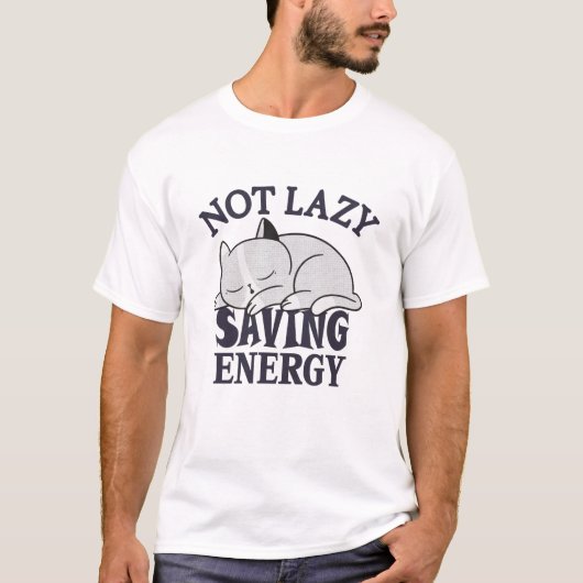 Nicht faul, Rettend Energiekatze T-Shirt (Vorderseite)