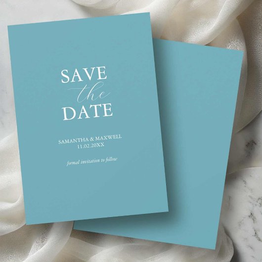 Nicht Foto Blau Minimale Save The Dates Date