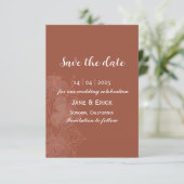 Nicht Foto Einfache Erdfarbenflora Save The Date (Stehend Vorderseite)