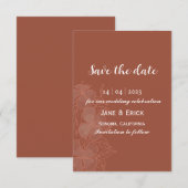 Nicht Foto Einfache Erdfarbenflora Save The Date (Vorne/Hinten)