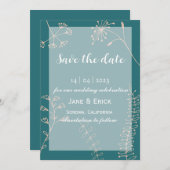 Nicht Foto Einfache grönländische Blaue Blume Save The Date (Vorne/Hinten)