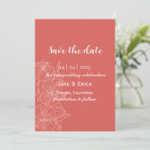 Nicht Foto Einfache Korallenfarben Save The Date (Stehend Vorderseite)