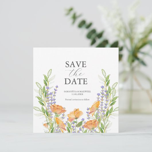Nicht-Foto-Hochzeiten speichern das Datum der Einl Save The Date (Stehend Vorderseite)