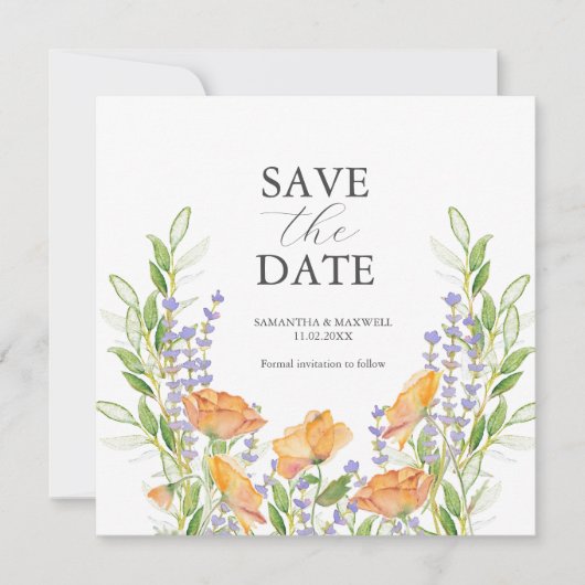 Nicht-Foto-Hochzeiten speichern das Datum der Einl Save The Date (Vorderseite)