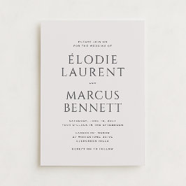 Nicht Foto kühne Namen Moderne Beige Hochzeit Einladung