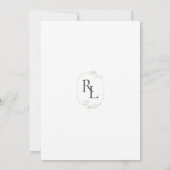 Nicht-Foto-Minimal-Floral-Monogramm-Foto Hochzeit Ankündigung (Rückseite)