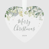 Nicht-Foto-Schneeballherz Weihnachten geformt Ornament (Vorderseite)