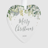 Nicht-Foto-Schneeballherz Weihnachten geformt Ornament (Vorderseite)