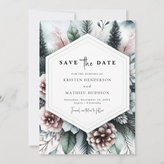 Nicht-Foto-Stilvolle Hochzeit Save The Date (Vorderseite)