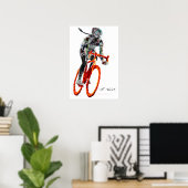 Nicht frilisch. Fahrradfahrerinnen und Flammen Poster (Heimbüro)