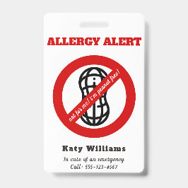 Nicht für mich, ich bin erdnussfrei! Kids Allergie Ausweis