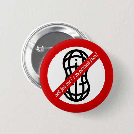 Nicht für mich, ich bin erdnussfrei! Kids Allergie Button (Vorne & Hinten)