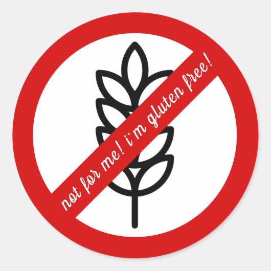 Nicht für mich, ich bin glutenfrei! Kids Allergie  Runder Aufkleber (Vorderseite)