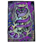 Nicht ganz da, verrückte Katze Mittlere Geschenktüte (Vorderseite)