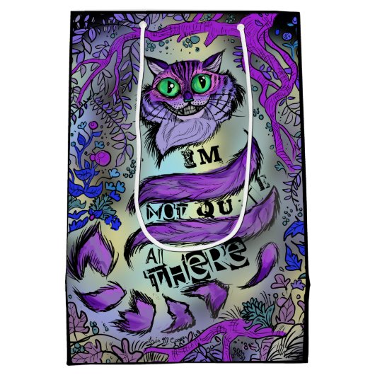 Nicht ganz da, verrückte Katze Mittlere Geschenktüte (Rückseite)