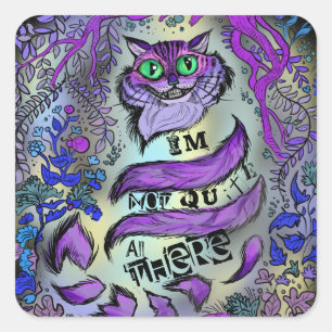Nicht ganz da, verrückte Katze Quadratischer Aufkleber
