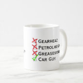 Nicht gearhead Petrolhead Greasemonkey, ja, Auto-T Kaffeetasse (VorderseiteRechts)