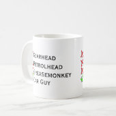 Nicht gearhead Petrolhead Greasemonkey, ja, Auto-T Kaffeetasse (Vorderseite Links)