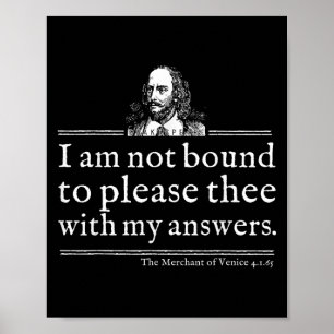Nicht gebunden, um Shakespeare-Zitat-Shirt Theater Poster