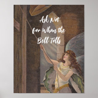 Nicht gefragt für wen die Bell Tolls Idiom + Angel Poster