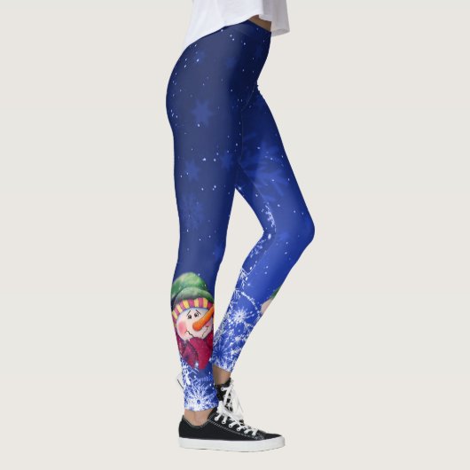 Nicht Gefühl blaue Snowman-Leggings Leggings (Rechts)