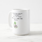 Nicht gentechnisch veränderte, gesunde und glückli kaffeetasse (Vorderseite Links)