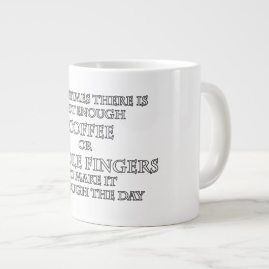 Nicht genug Kaffee oder Mittelflügel Jumbo-Tasse (Vorderseite Rechts)