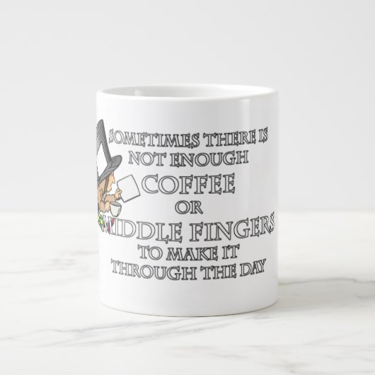 Nicht genug Kaffee oder Mittelflügel Jumbo-Tasse (Vorderseite)