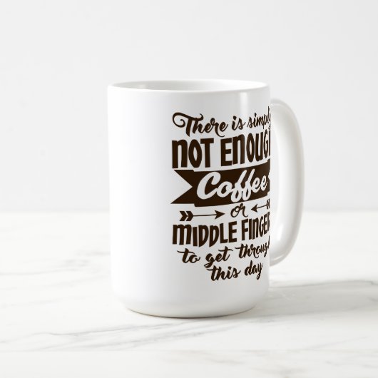 Nicht genügend Kaffee-Typografie Kaffeetasse (VorderseiteRechts)