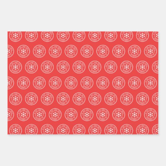 Nicht geöffnet bis 25. Dezember Rot, Grün und Blau Geschenkpapier Set (Vorderseite)