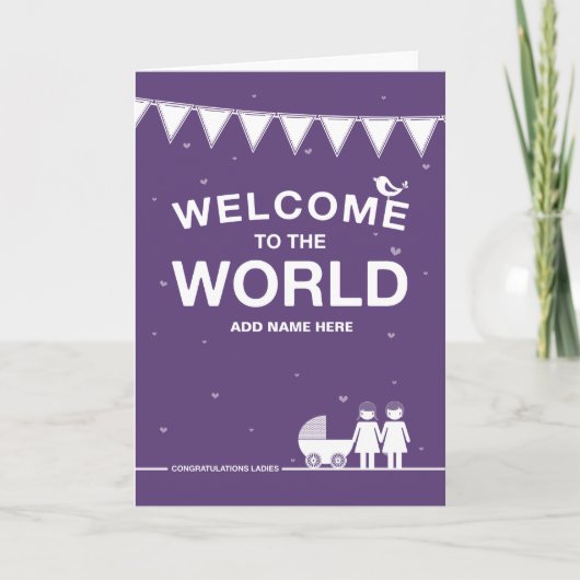 Nicht gerade Design "New Baby"-Karte Karte (Vorderseite)