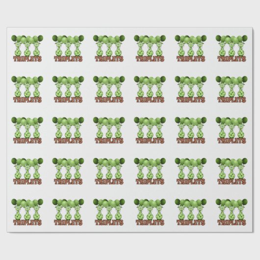 Nicht geschlechtsspezifische grüne Giraffen-Triple Geschenkpapier (Flach)