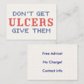 Nicht Geschwüre bekommen Hinweiskarte (Vorne/Hinten)