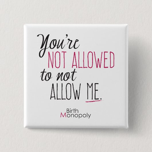 "Nicht gewährtes" 2" quadratischer Knopf Button (Vorderseite)