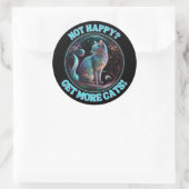 Nicht glücklich, bekomme mehr Katzen Runder Aufkleber (Tasche)