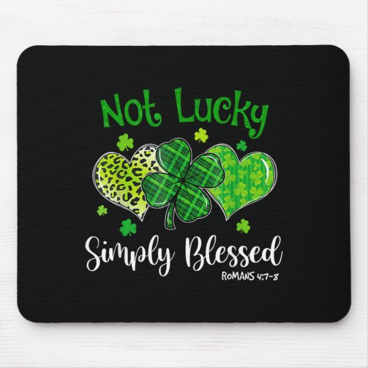 Nicht Glücklich Einfach Gesegnet Christlicher Sham Mousepad (Vorne)