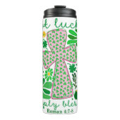 Nicht glücklich, einfach gesegnet Cross Graphic Thermosbecher (Vorderseite)