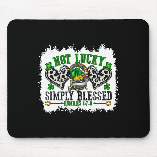 Nicht Glücklich Einfach Gesegnet Kreuz Christlich Mousepad (Vorne)